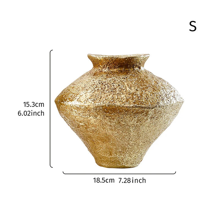 Pot de poterie doré Vintage