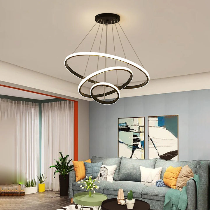 Lampes suspendues à 3 anneaux