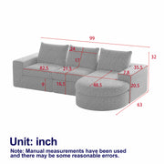 Chenille Cloud Curved Sectional Sofa