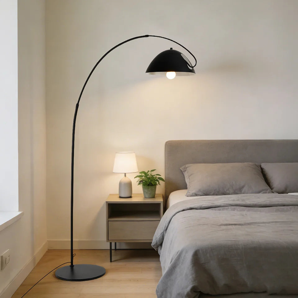 Lampadaire Moderne Arc Noir Minimaliste