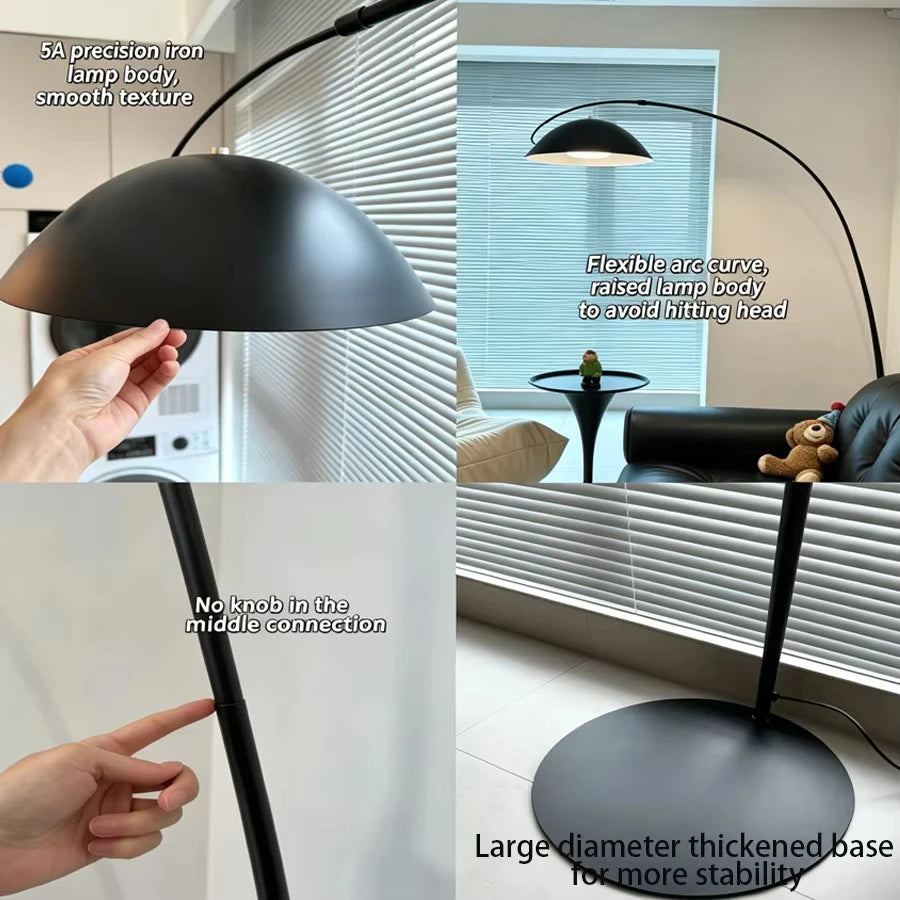 Lampadaire Moderne Arc Noir Minimaliste