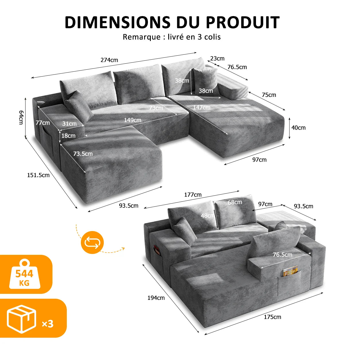 Canapé Modulaire Luxe