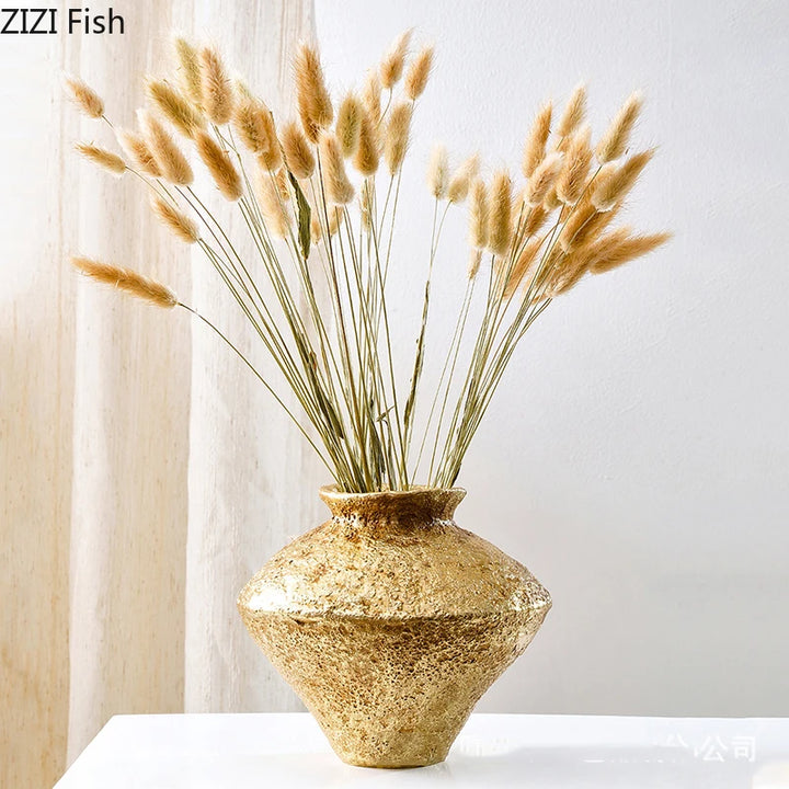 Pot de poterie doré Vintage