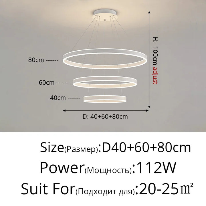 Lampes suspendues LED modernes pour salon