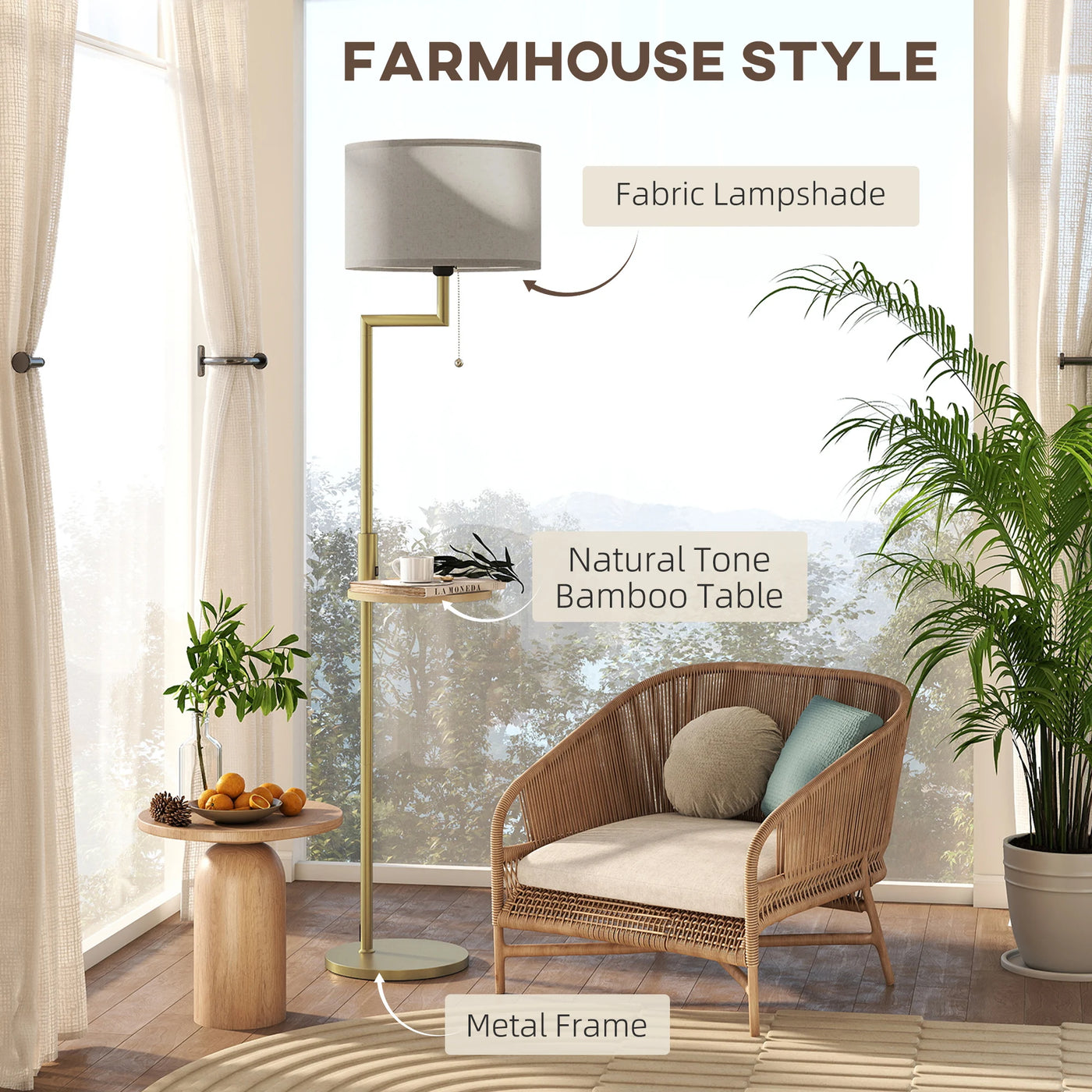 Homcom Lampadaire moderne avec étagère
