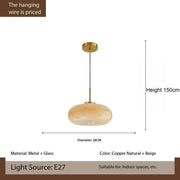 Lampe suspendue en verre nordique