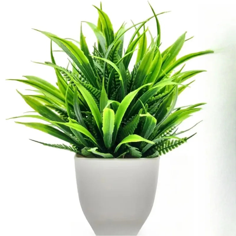 1 plante artificielle avec pot en plastique, fausse verdure pour la maison, le bureau, le salon, la chambre à coucher, décoration sans entretien requis