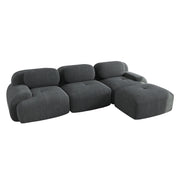 Canapé d'angle modulaire en tissu avec cordon, aucun assemblage requis, accoudoirs extra larges, rembourrage à haute élasticité 32D, canapé ergonomique et confortable