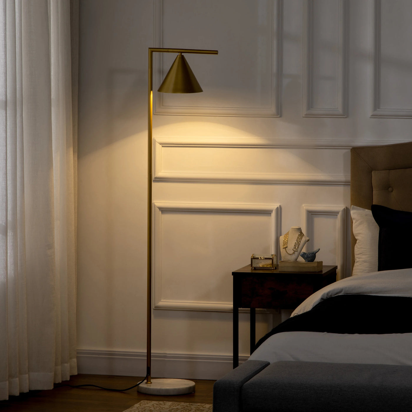 HOMCOM Lampadaire sur pied salon