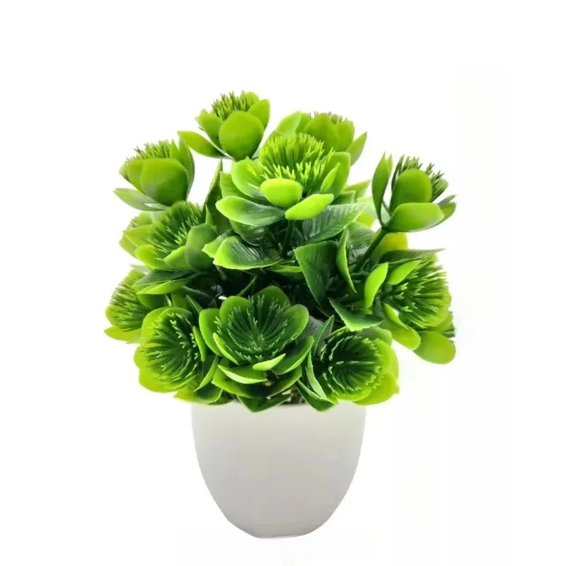 1 plante artificielle avec pot en plastique, fausse verdure pour la maison, le bureau, le salon, la chambre à coucher, décoration sans entretien requis