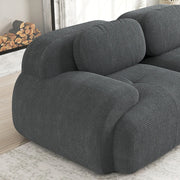 Canapé d'angle modulaire en tissu avec cordon, aucun assemblage requis, accoudoirs extra larges, rembourrage à haute élasticité 32D, canapé ergonomique et confortable