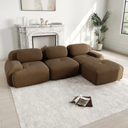 Canapé d'angle modulaire en tissu avec cordon, aucun assemblage requis, accoudoirs extra larges, rembourrage à haute élasticité 32D, canapé ergonomique et confortable