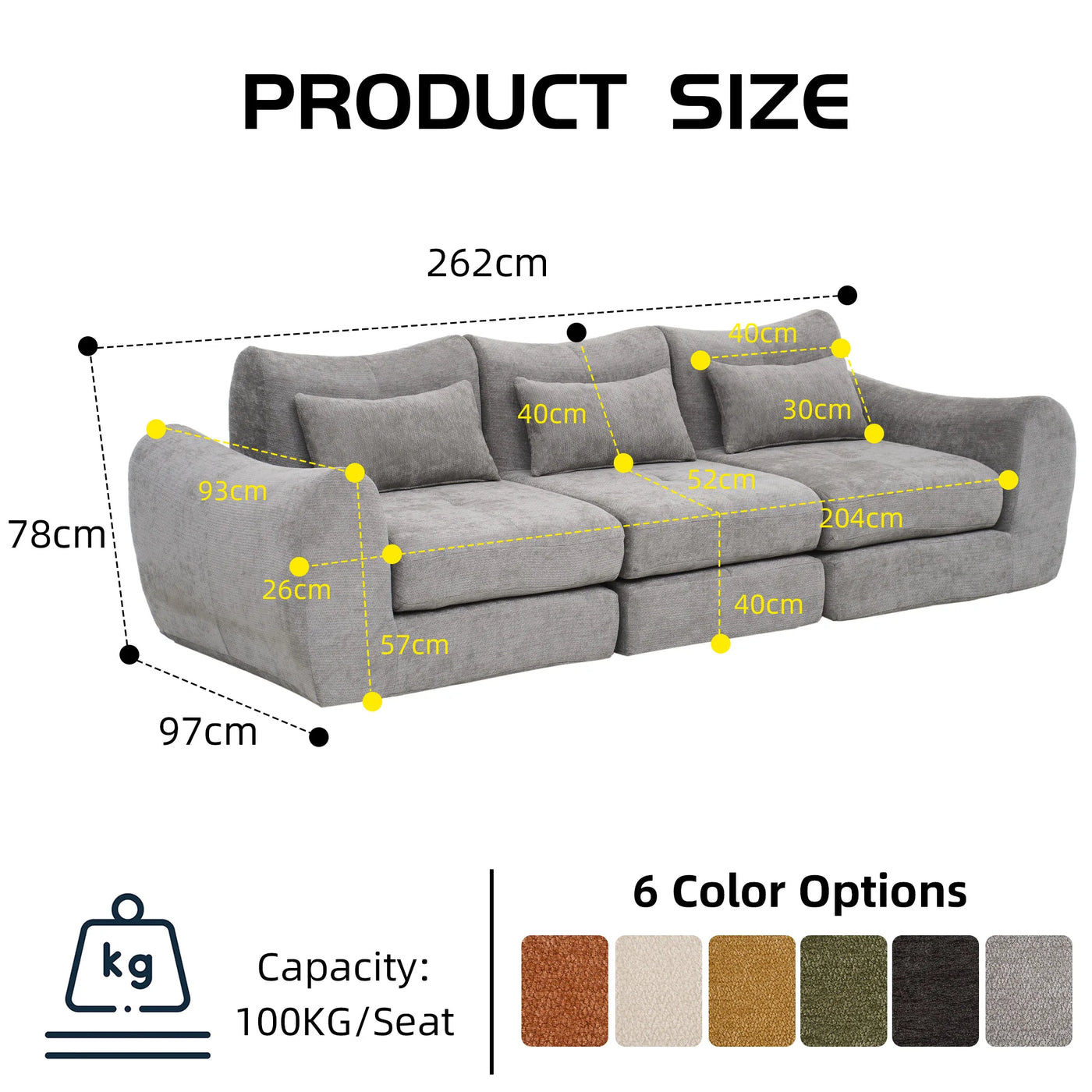 Canapé Premium - Gris