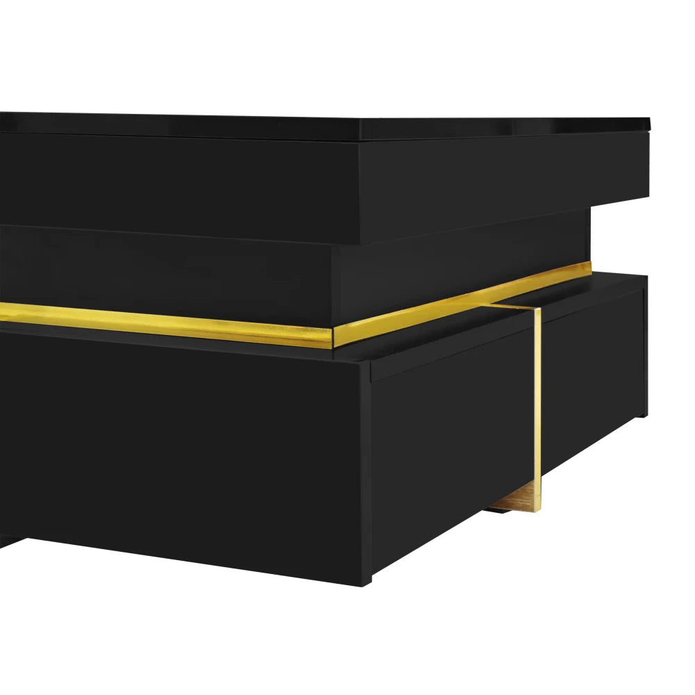 Table basse noire brillante