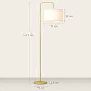Homcom lampadaire moderne avec abat-jour  en lin synthétique