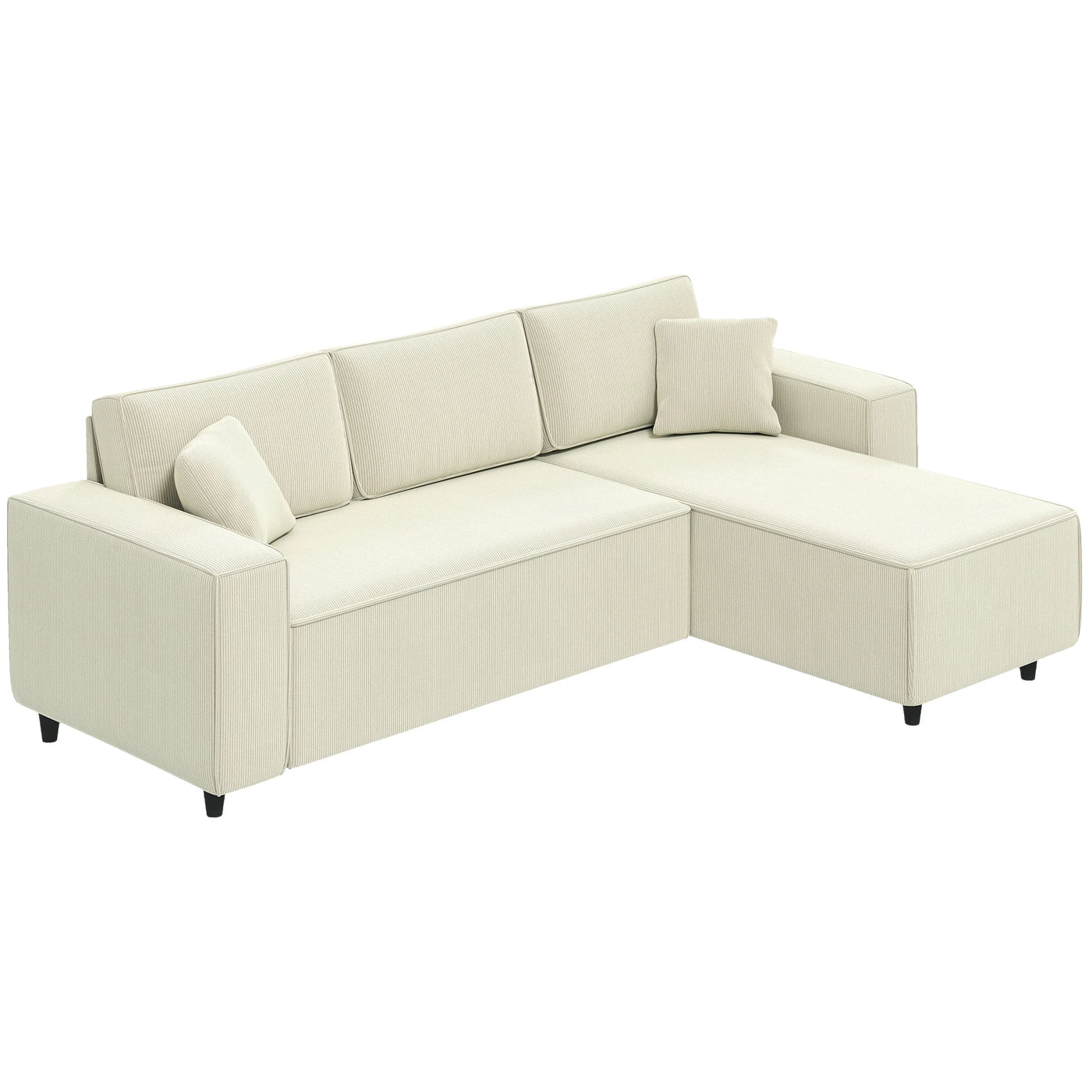 HOMCOM Canapé d'angle réversible - Crème