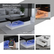 Table basse moderne avec éclairage