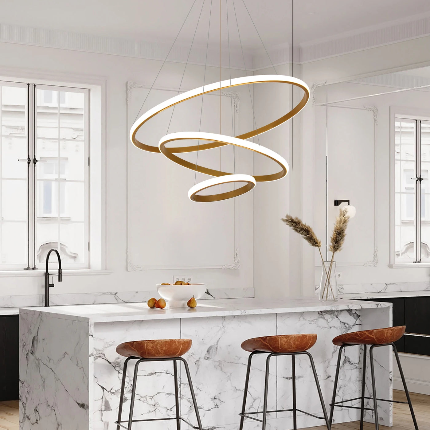 Lampes suspendues à 3 anneaux