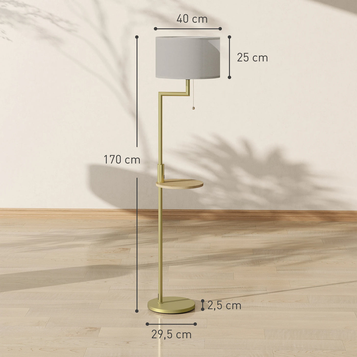 Homcom Lampadaire moderne avec étagère