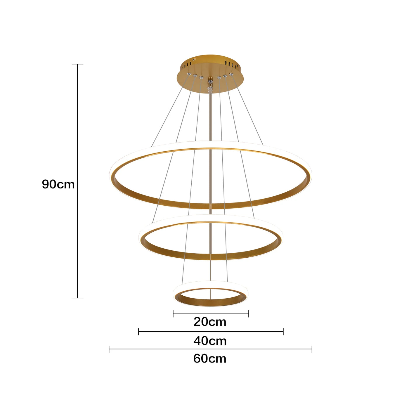 Lampes suspendues à 3 anneaux