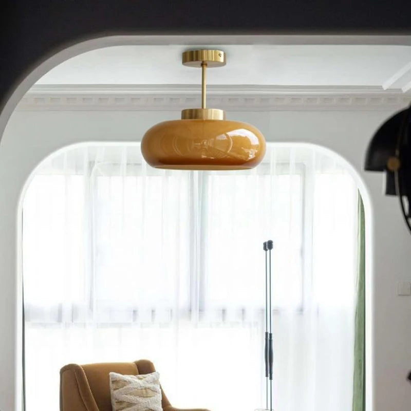 Lampe suspendue en verre nordique