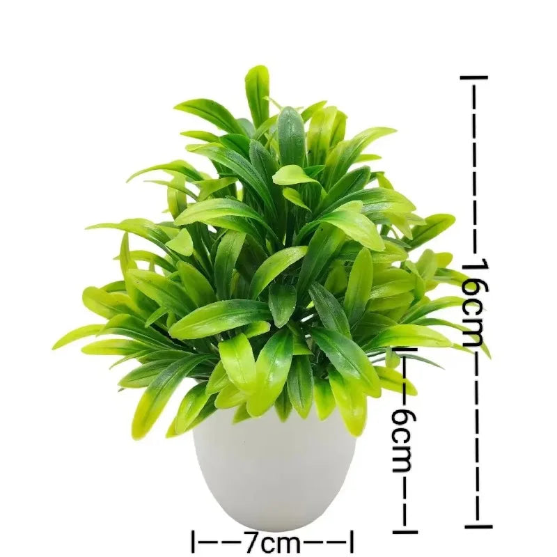 1 plante artificielle avec pot en plastique, fausse verdure pour la maison, le bureau, le salon, la chambre à coucher, décoration sans entretien requis