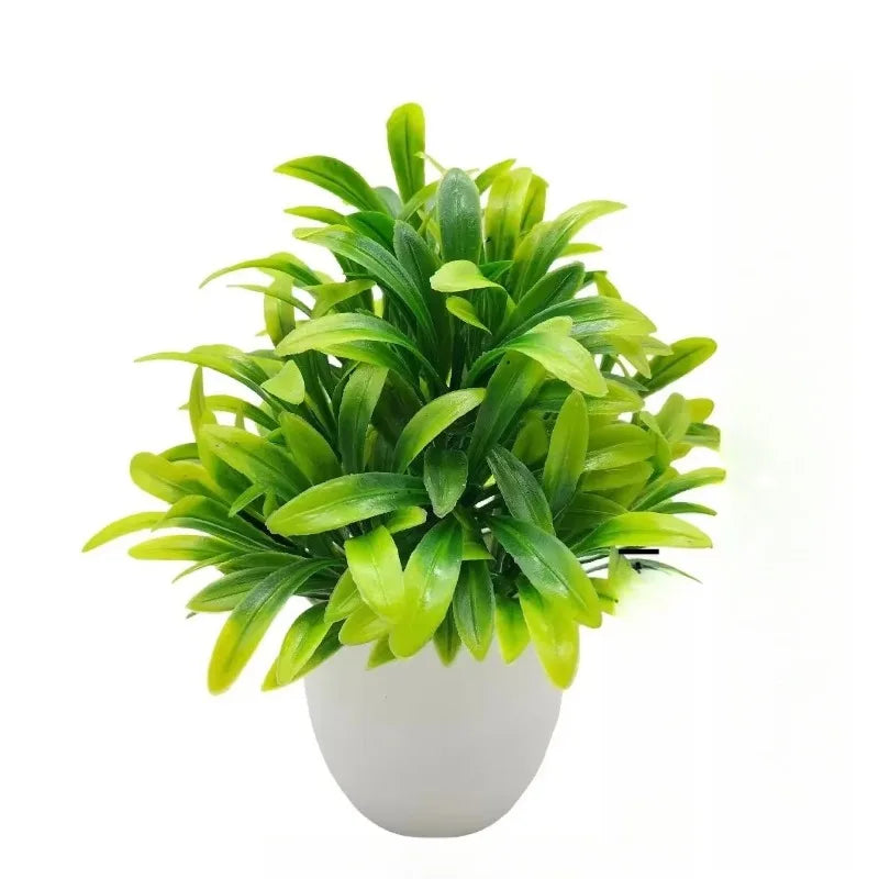 1 plante artificielle avec pot en plastique, fausse verdure pour la maison, le bureau, le salon, la chambre à coucher, décoration sans entretien requis