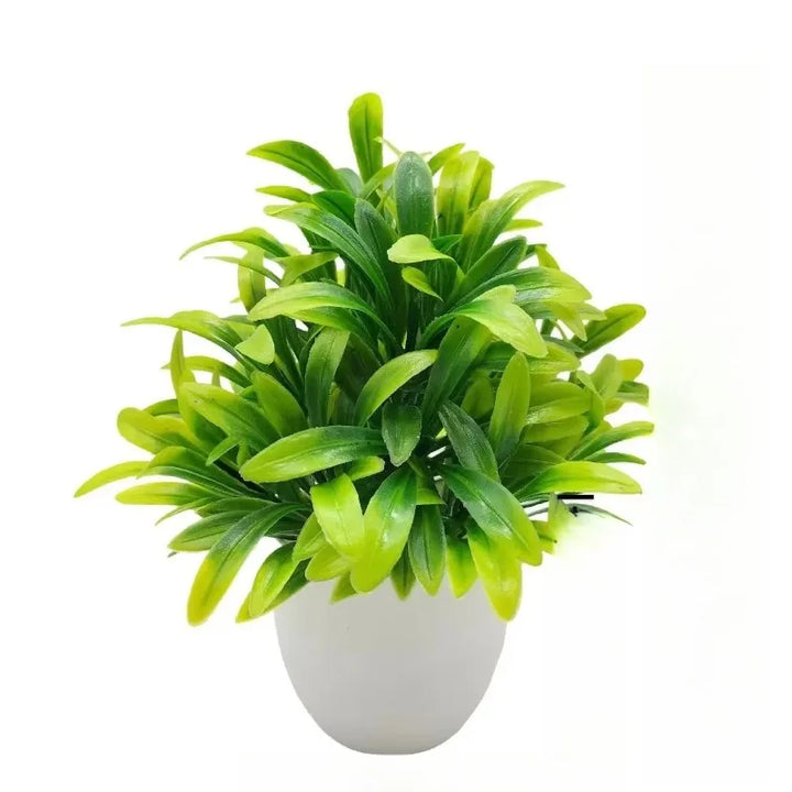 1 plante artificielle avec pot en plastique, fausse verdure pour la maison, le bureau, le salon, la chambre à coucher, décoration sans entretien requis
