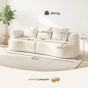 Canapé Moderne 3 Places - Beige