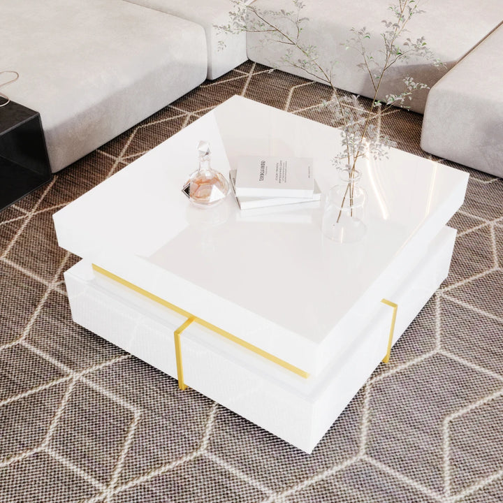 Table basse noire brillante