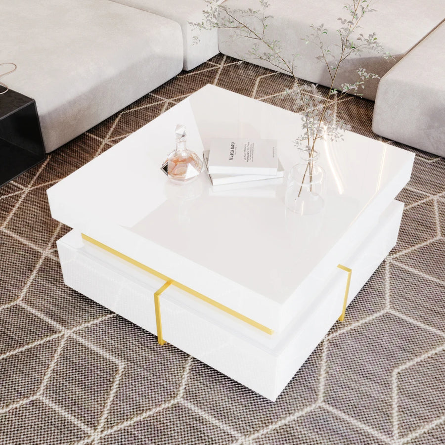 Table basse noire brillante