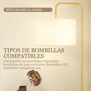 Homcom lampadaire moderne avec abat-jour  en lin synthétique