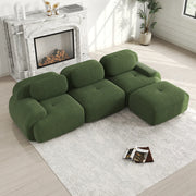 Canapé d'angle modulaire en tissu avec cordon, aucun assemblage requis, accoudoirs extra larges, rembourrage à haute élasticité 32D, canapé ergonomique et confortable
