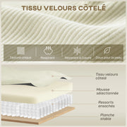 HOMCOM Canapé d'angle réversible - Crème