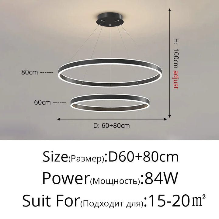 Lampes suspendues LED modernes pour salon