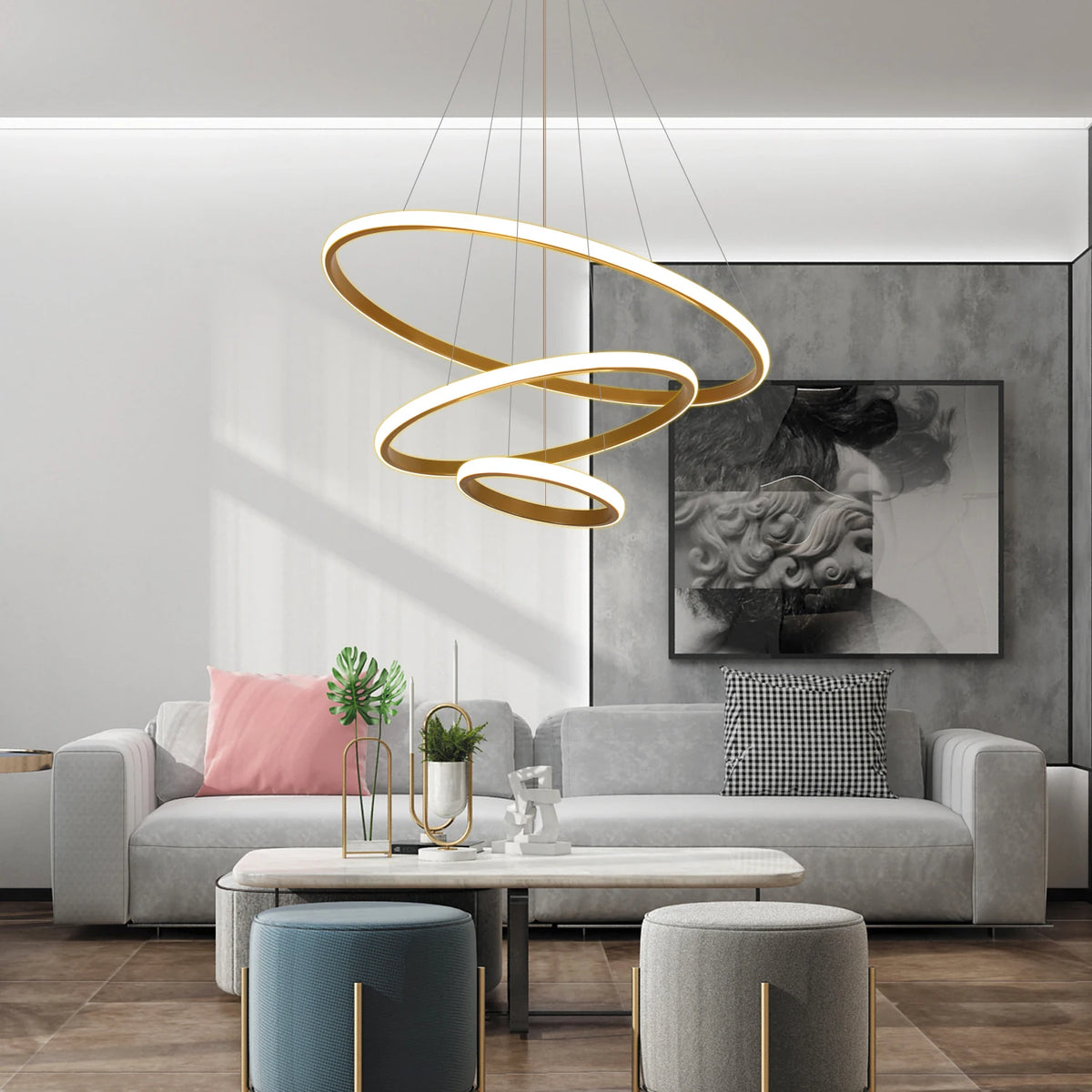 Lampes suspendues à 3 anneaux