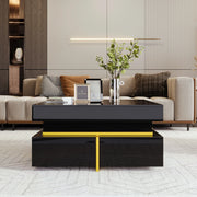 Table basse noire brillante