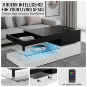 Table basse moderne avec éclairage