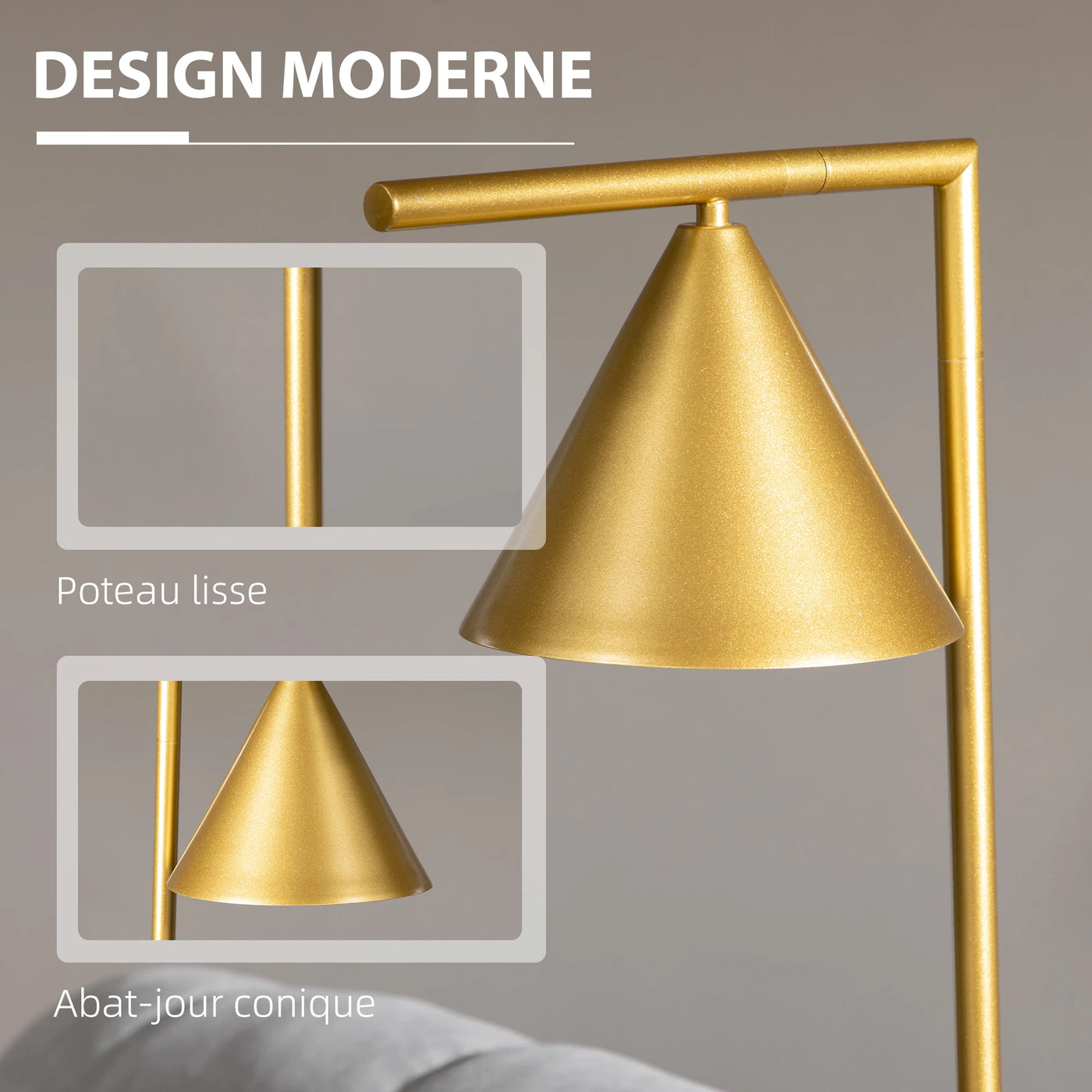 HOMCOM Lampadaire sur pied salon