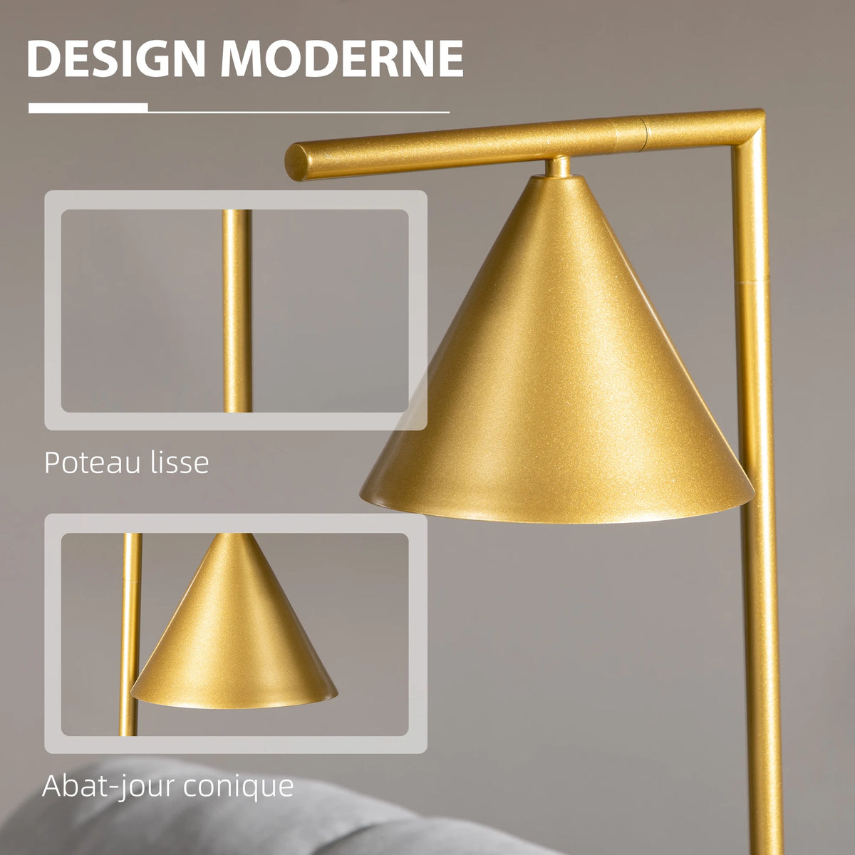 HOMCOM Lampadaire sur pied salon