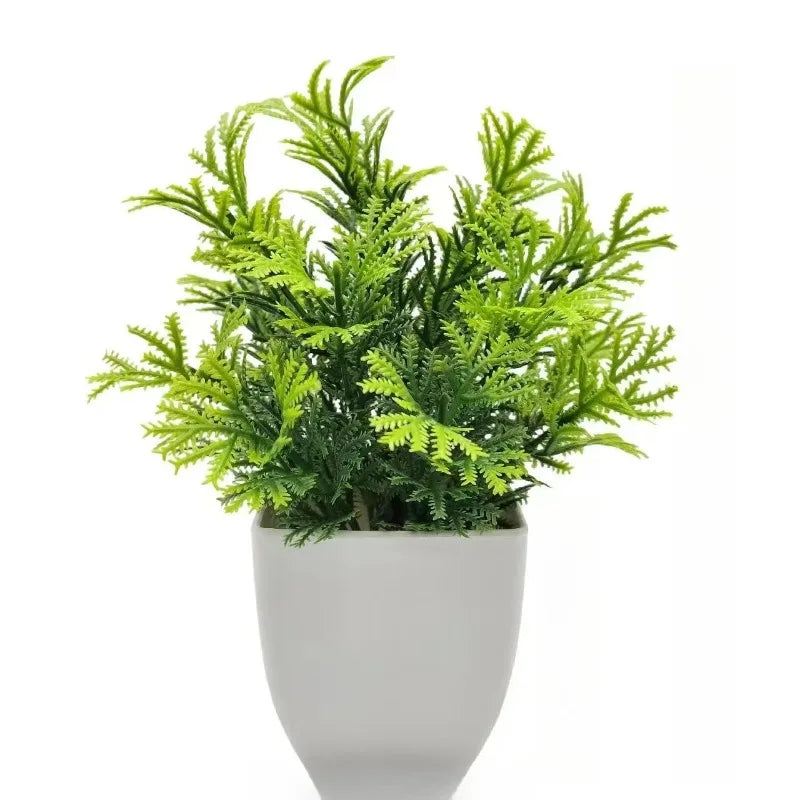 1 plante artificielle avec pot en plastique, fausse verdure pour la maison, le bureau, le salon, la chambre à coucher, décoration sans entretien requis