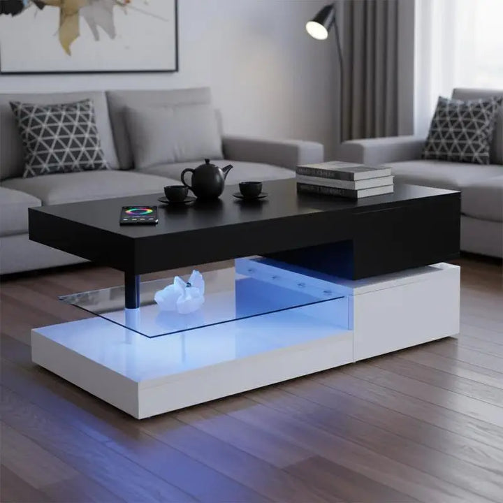 Table basse moderne avec éclairage