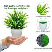 1 plante artificielle avec pot en plastique, fausse verdure pour la maison, le bureau, le salon, la chambre à coucher, décoration sans entretien requis