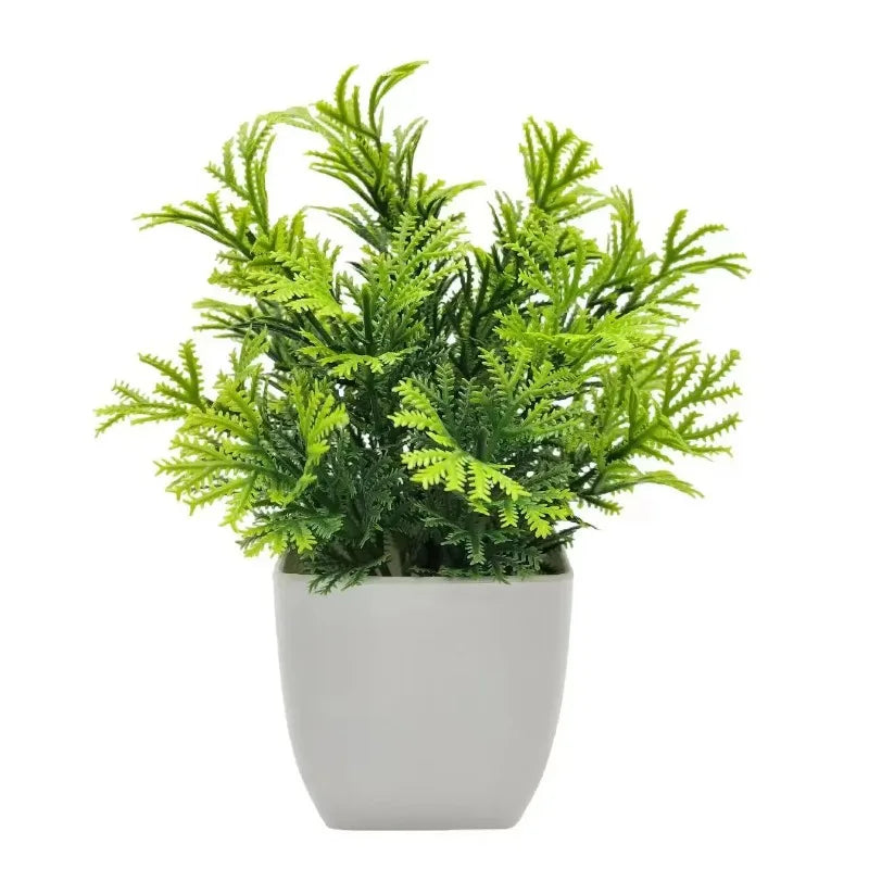 1 plante artificielle avec pot en plastique, fausse verdure pour la maison, le bureau, le salon, la chambre à coucher, décoration sans entretien requis