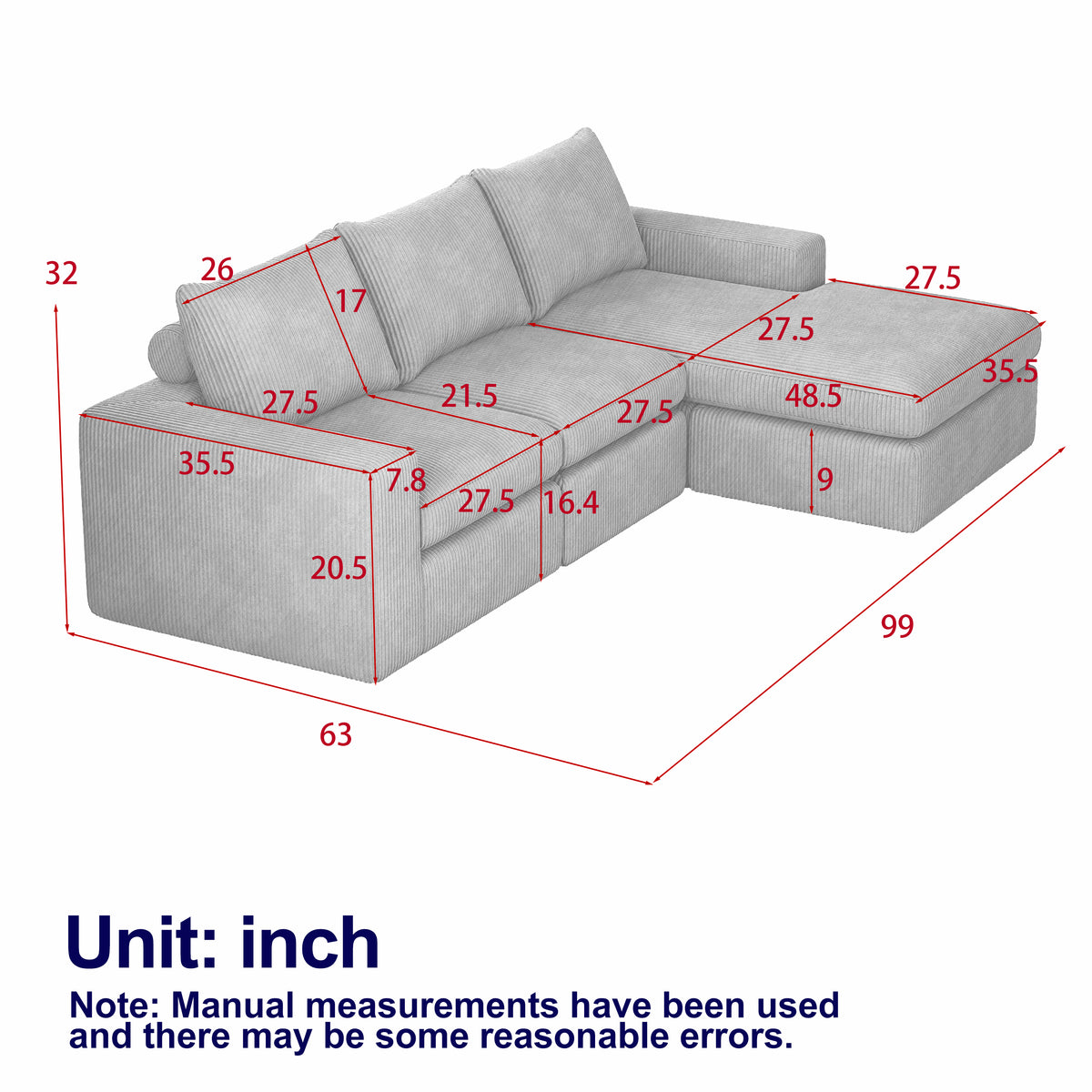 99-Inch Sofa