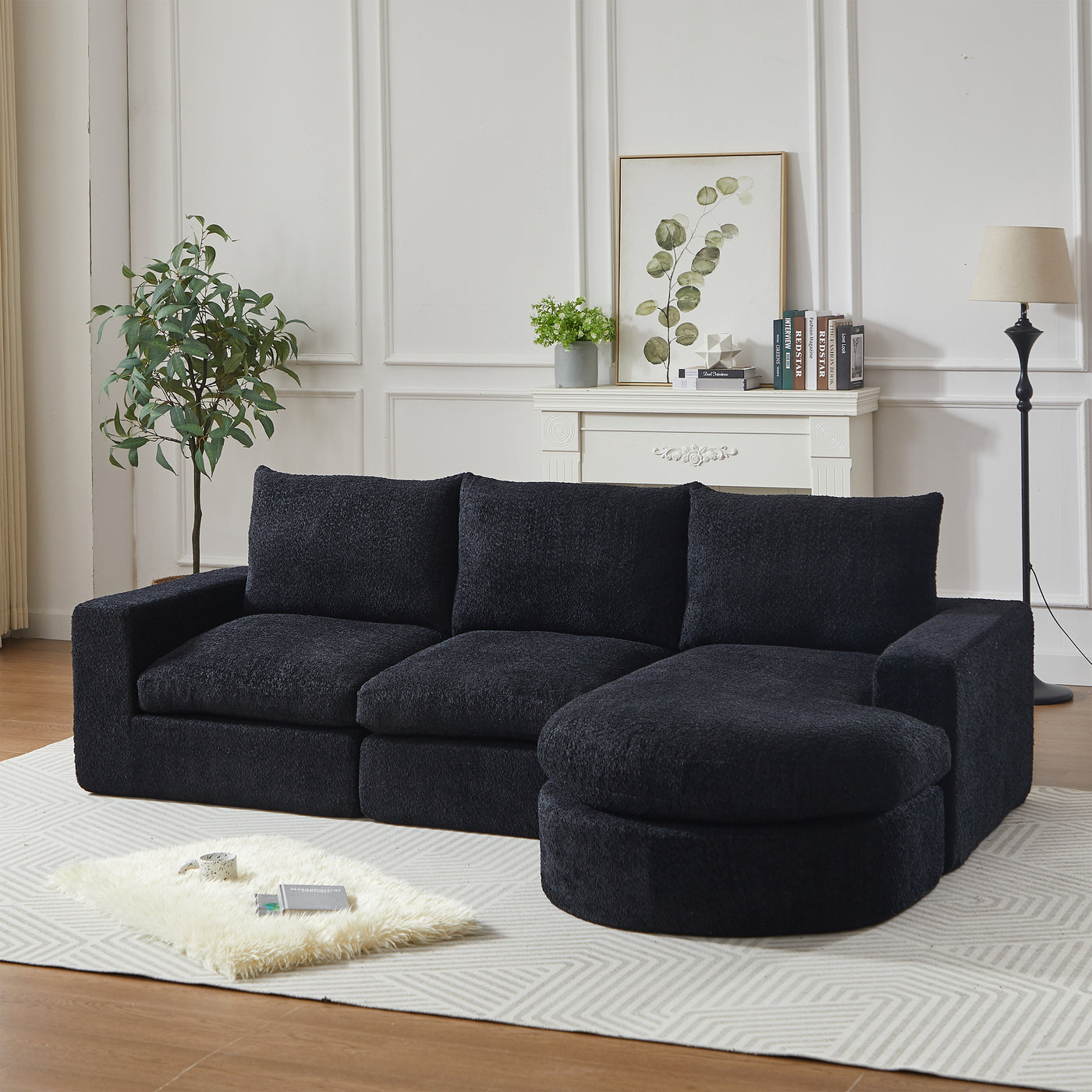 Chenille Cloud Curved Sectional Sofa